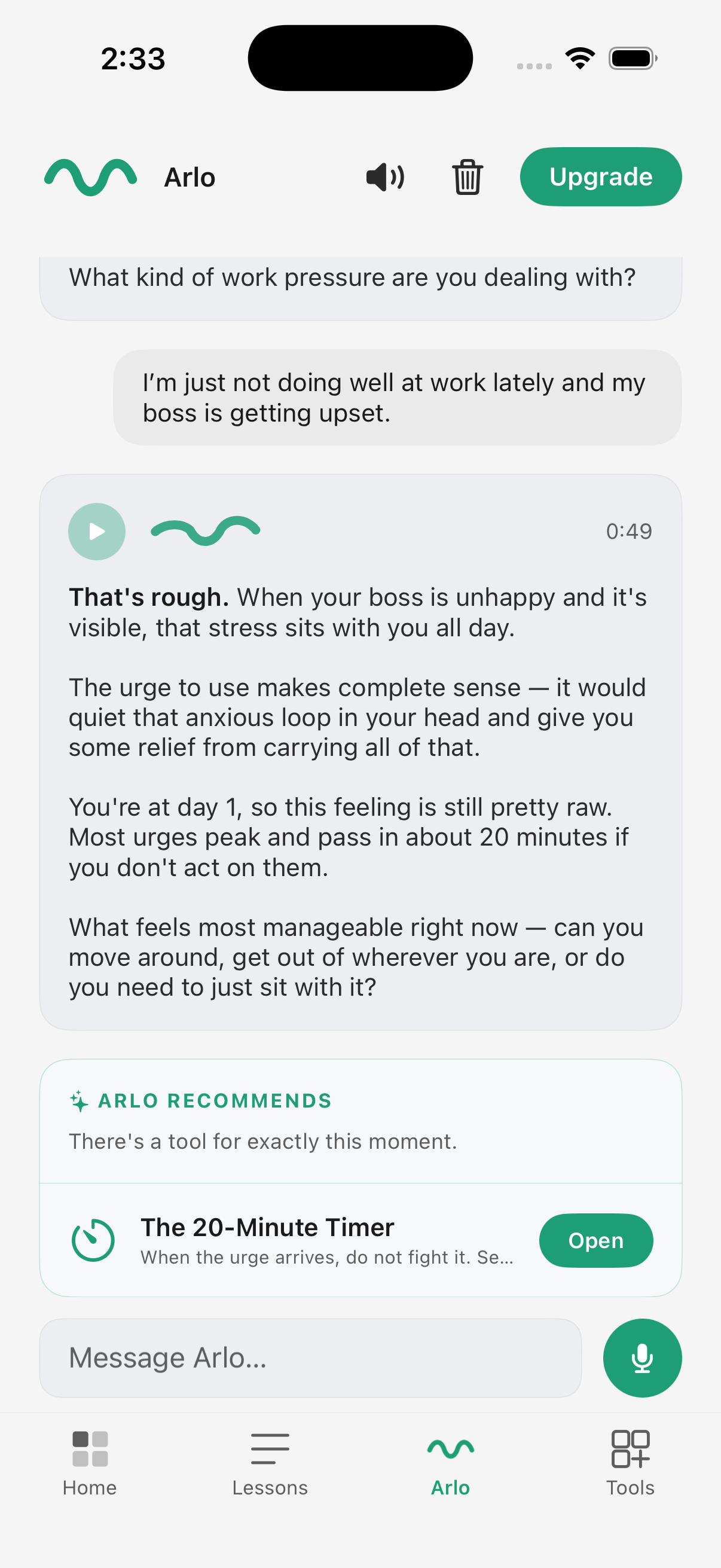 A conversation with Arlo, the sobriety AI